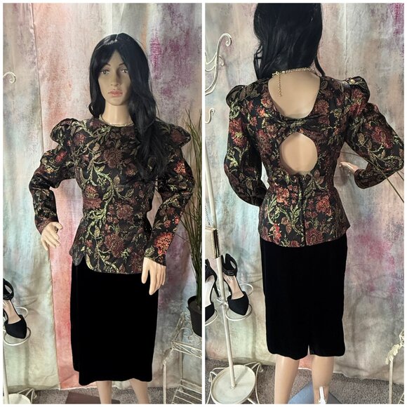 VTG 📌Scott McClintock Stunning 80's Cocktail - Formal Dress Keyhole Backside - Picture 1 of 16